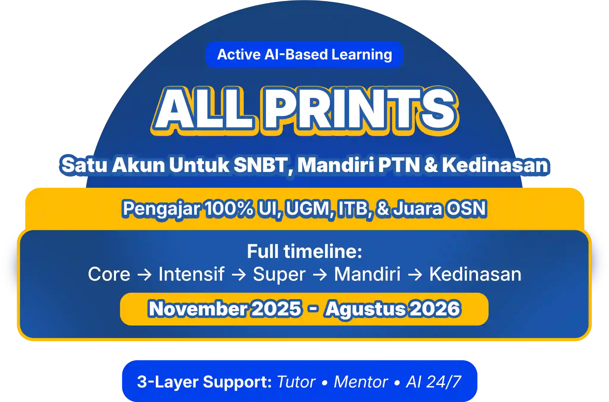 Bimbel AI untuk SNBT, Ujian Mandiri, KEDINASAN